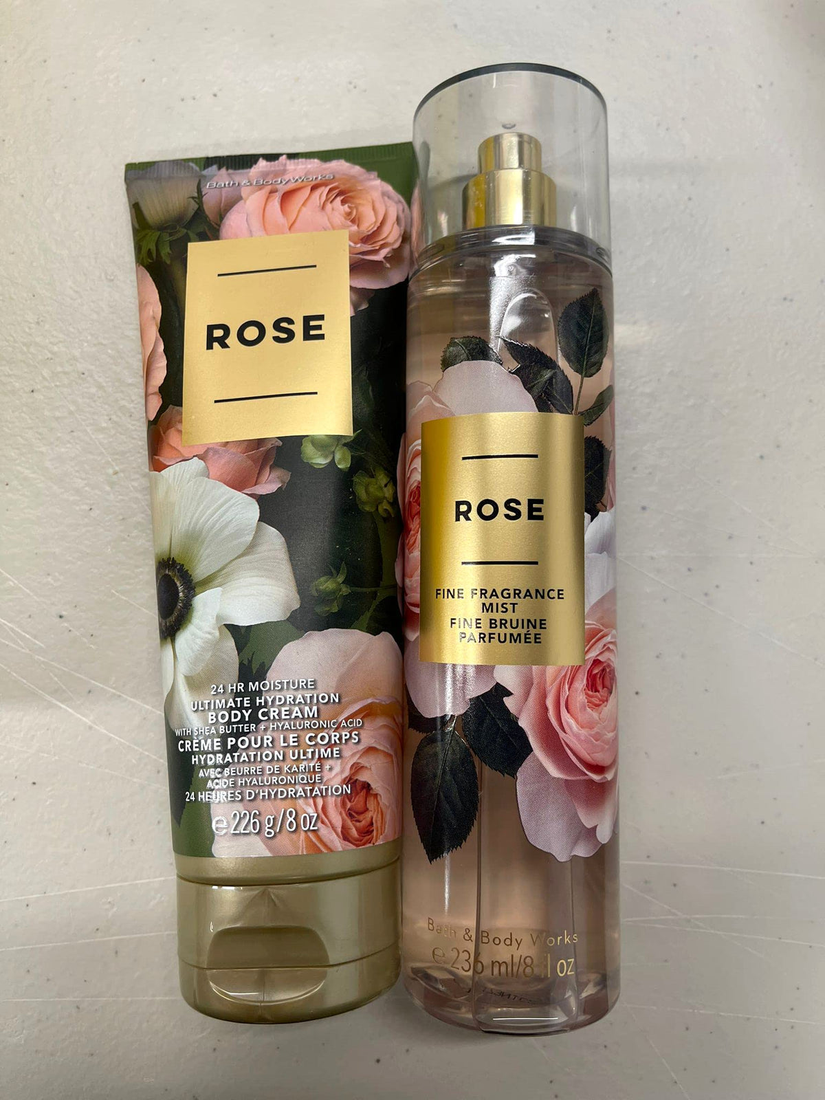 Bath & Body Works Rose Ultra Shea Body Cream & Fine Fragrance Mist 8 Fl Oz