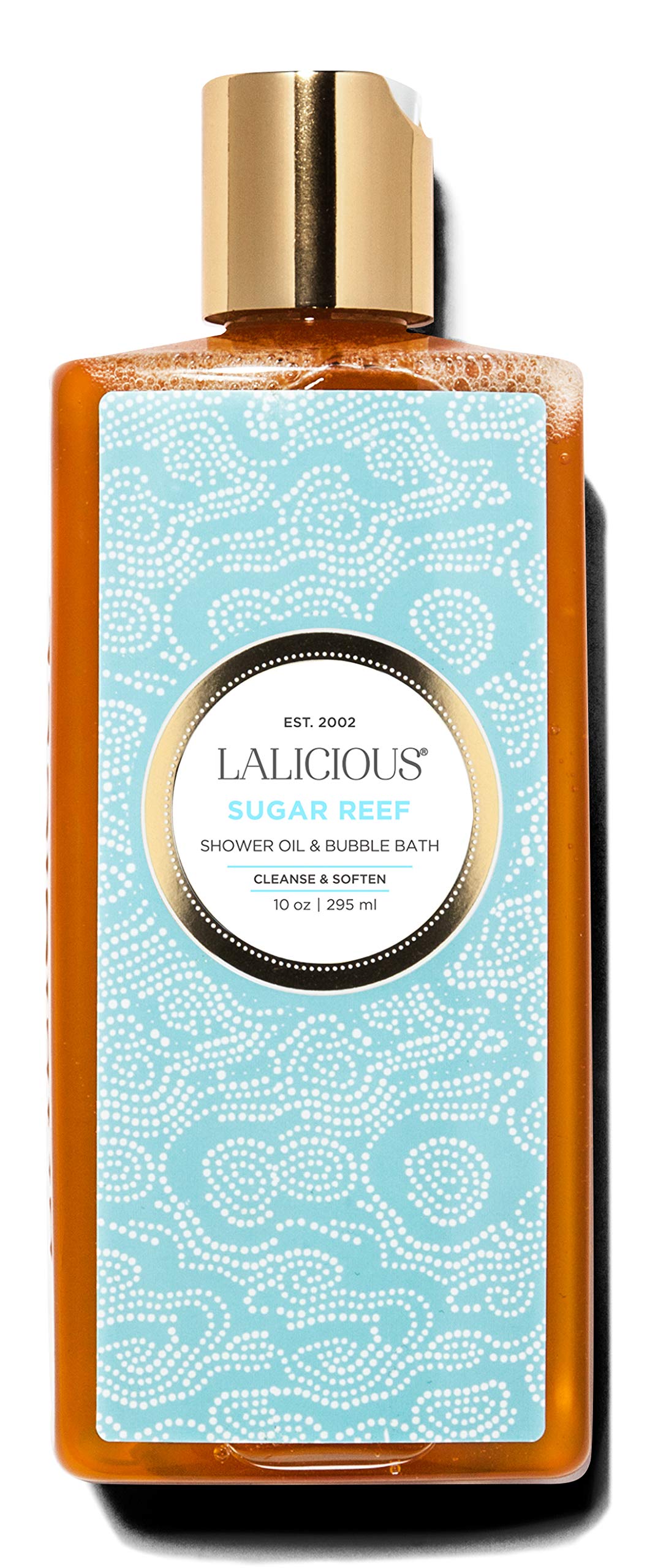 Lalicious Sugar Reef Shower Oil & Bubble Bath With Probiotics, 10Oz - Paraben-Free Cleanser