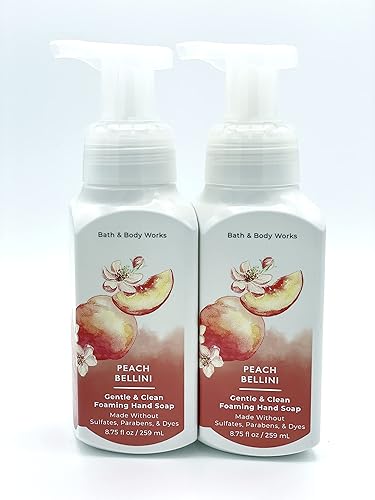 Bath & Body Works Gentle & Clean Foaming Hand Soap, Peach Bellini, 8.75 Fl Oz, 2-Pack