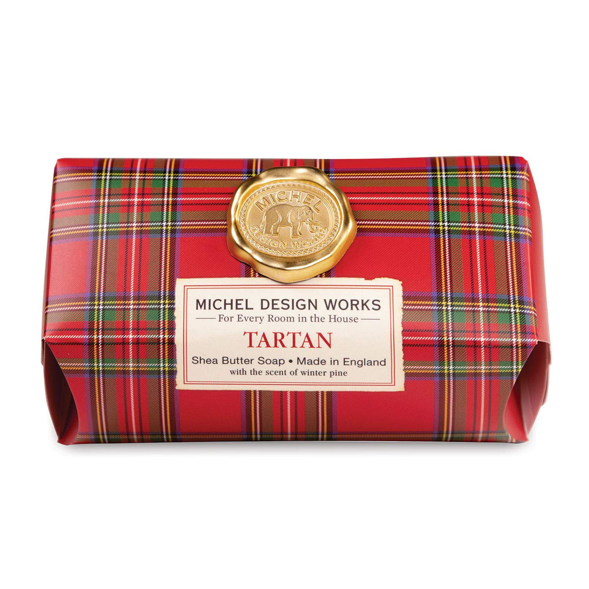 Michel Design Works Tartan Large Bath Soap Bar - 8.7 Ounce, Luxurious Scented Soap