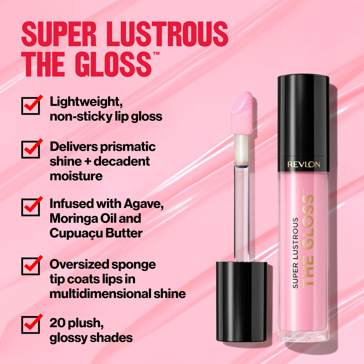 REVLON Super Lustrous Lip Gloss, Non-Sticky, High Shine, 310 Choco Crush, 0.13 Oz