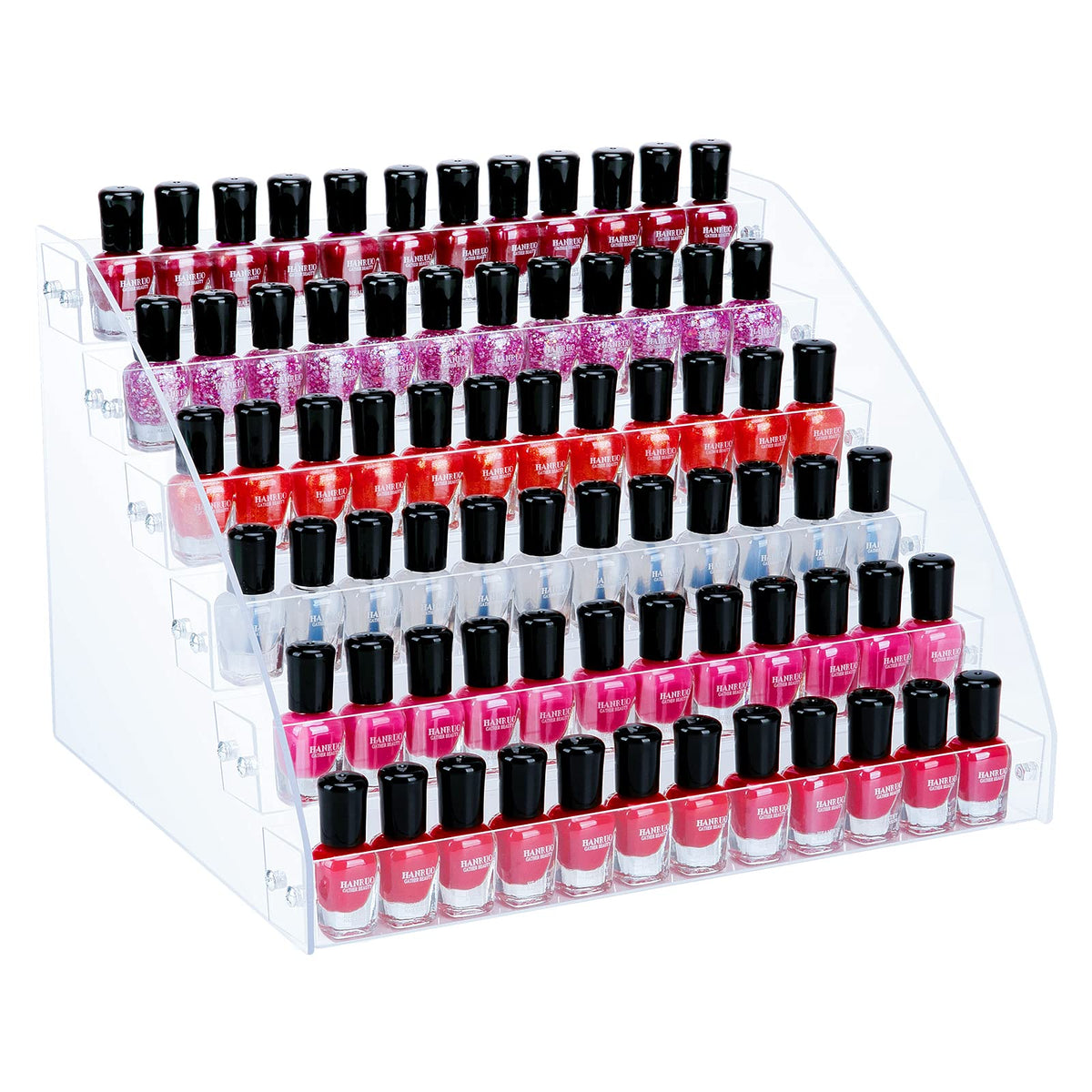 KINGROW Acrylic Nail Polish Organizer - 72 Bottles, 6 Layers Makeup Display Rack