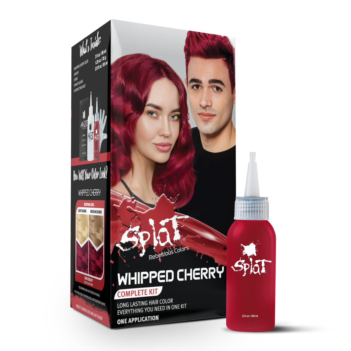 Splat Whipped Cherry Hair Dye Kit With Bleach - Vegan, Cruelty-Free, 1 Application