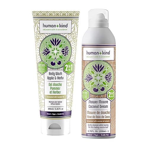 Human+Kind Grapefruit Delight Shower Mousse & Body Wash Kit - Unisex 2 Pc Set