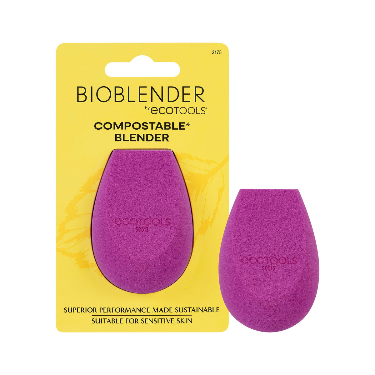 Ecotools Bioblender Makeup Sponge - Compostable & Cruelty-Free, Purple, 1 Count