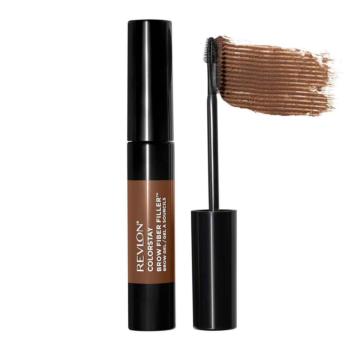 Revlon Colorstay Brow Fiber Filler Gel, Waterproof Eyebrow Makeup, 302 Warm Brown, 0.23 Oz.