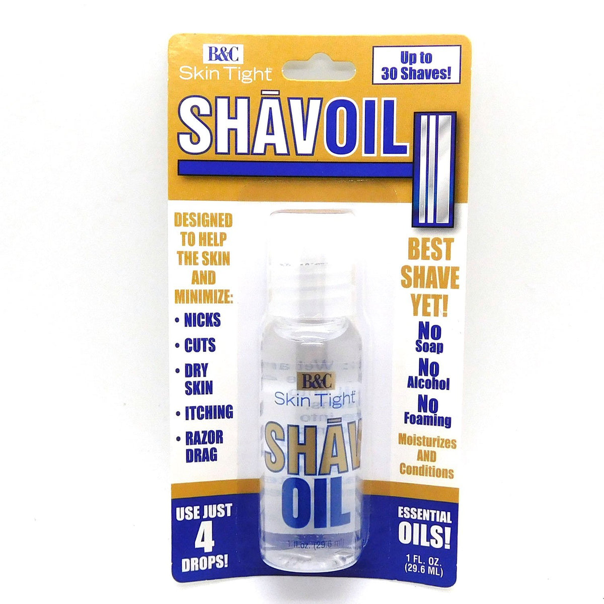 B&C Skin Tight Shave Oil - 1 Fl Oz, Smooth & Skin-Friendly Formula, Perfect For Sensitive Skin