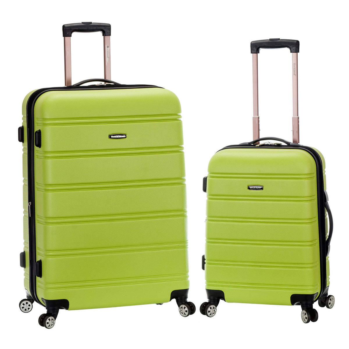 Rockland Melbourne Hardside Luggage Set, Expandable Spinner, LIME, 2 Piece (20&quot;/28&quot;)