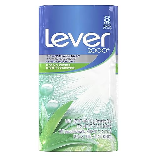 Lever 2000 Aloe & Cucumber Body Soap, 4 Oz (Pack Of 8) - Refreshing Clean, Bacteria Wash