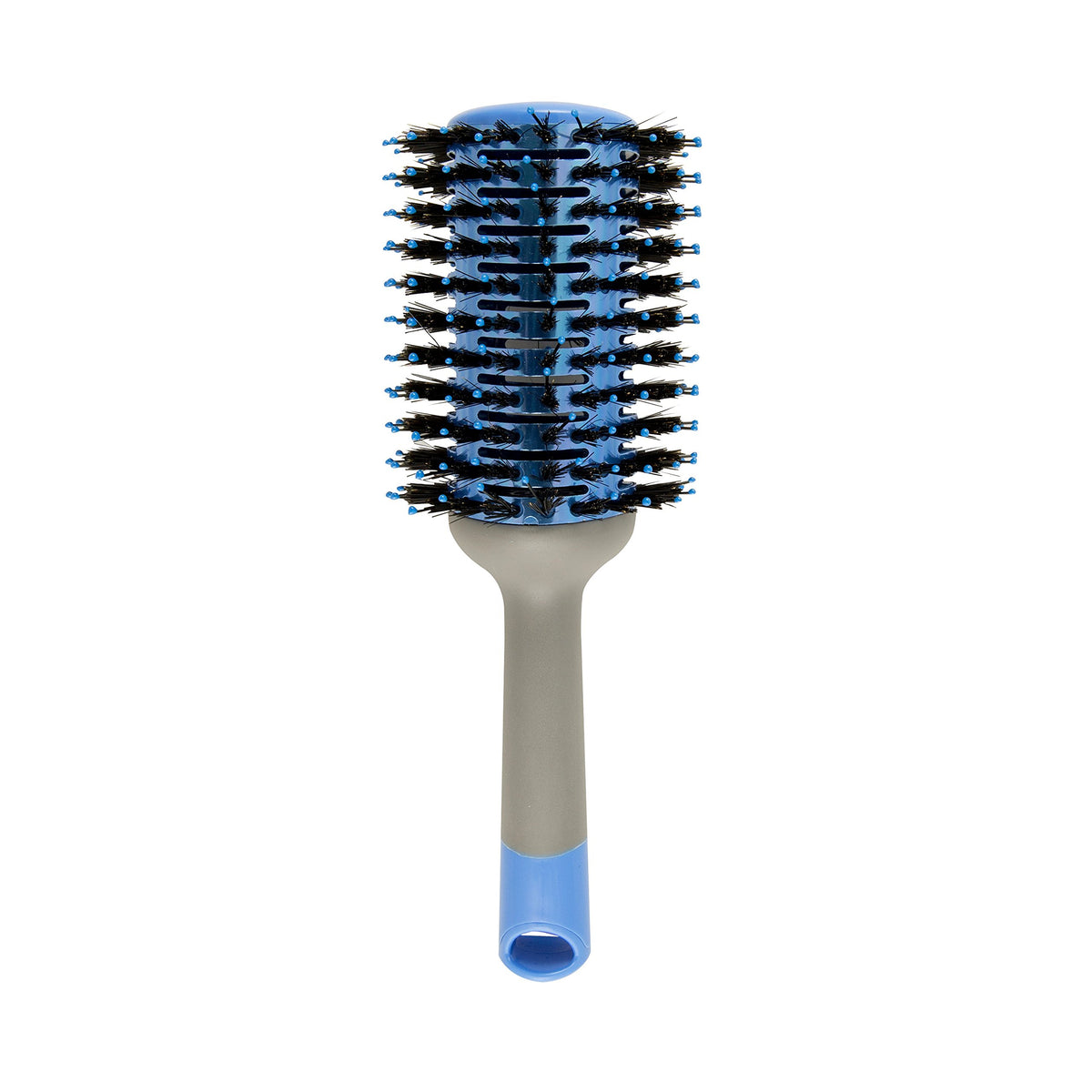 Goody Straight Talk 53Mm Medium Round Hair Brush - Blue And Grey, Rubber Bristles