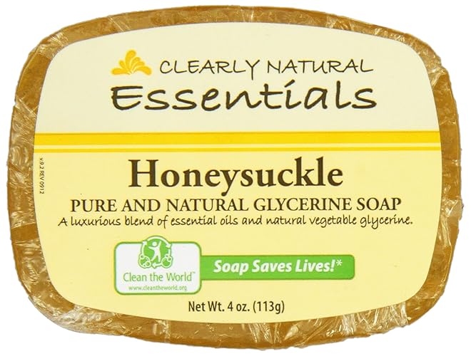 Clearly Natural Honeysuckle Glycerine Soap Bar, 4 Oz - Moisturizing & Gentle Cleanser