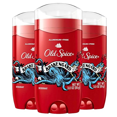 Old Spice Deodorant For Men, Aluminum Free, 24/7 Odor Protection, Krakengard, 3 Pack