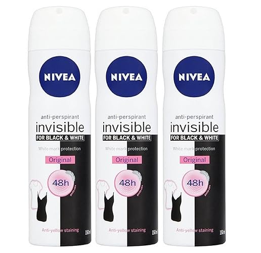 Nivea Women'S Anti-Perspirant Spray, Invisible Black & White, 48H Protection, 150Ml (Pack Of 