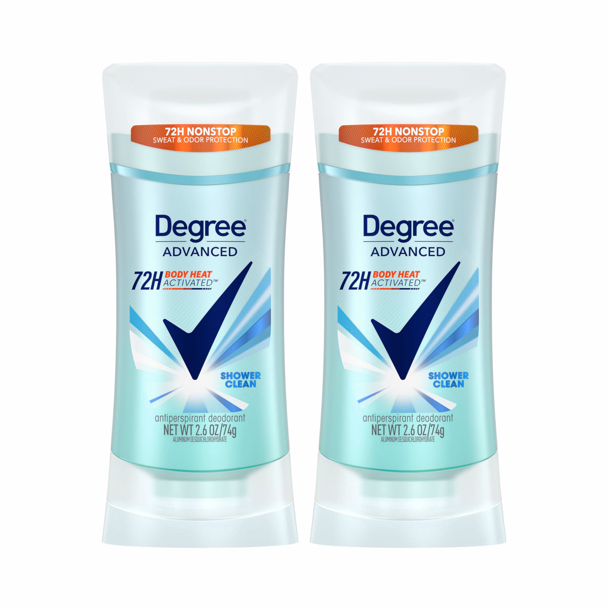 Degree Antiperspirant Deodorant Twin Pack, 72-Hour Sweat & Odor Protection, 2.6 Oz