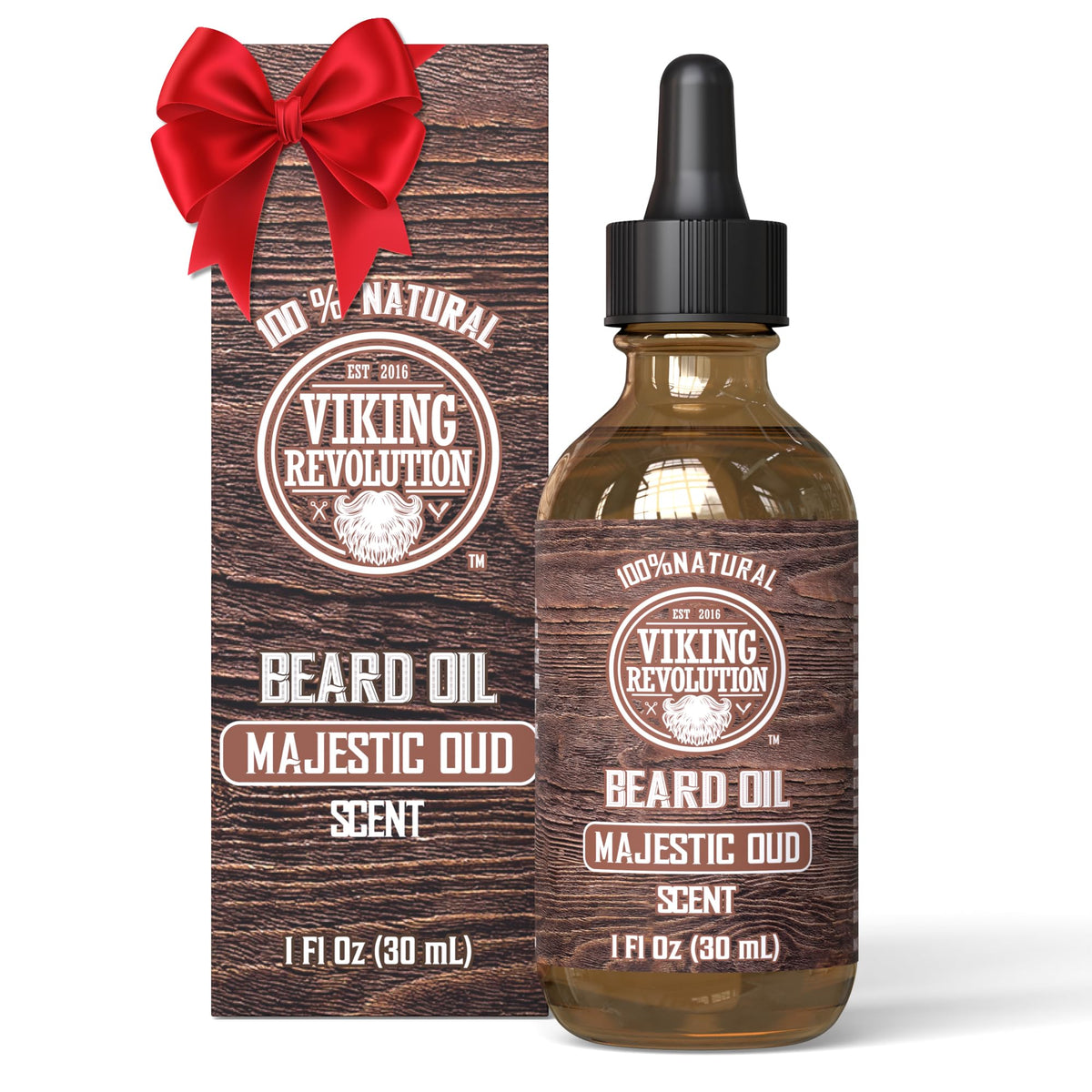 Viking Revolution Majestic Oud Beard Oil - Natural Argan & Jojoba Oil, 1 Fl Oz Conditioner