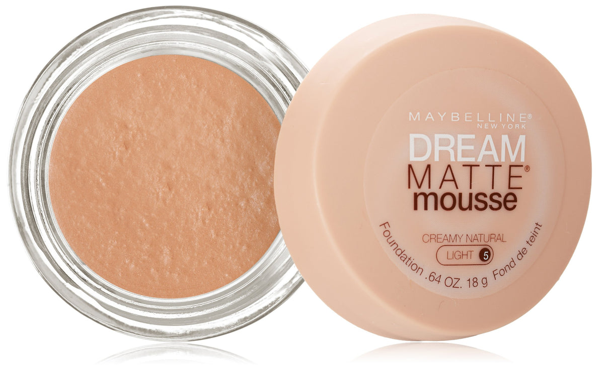 Maybelline Dream Matte Mousse Foundation, Creamy Natural, 0.64 Oz - Flawless Finish Makeup