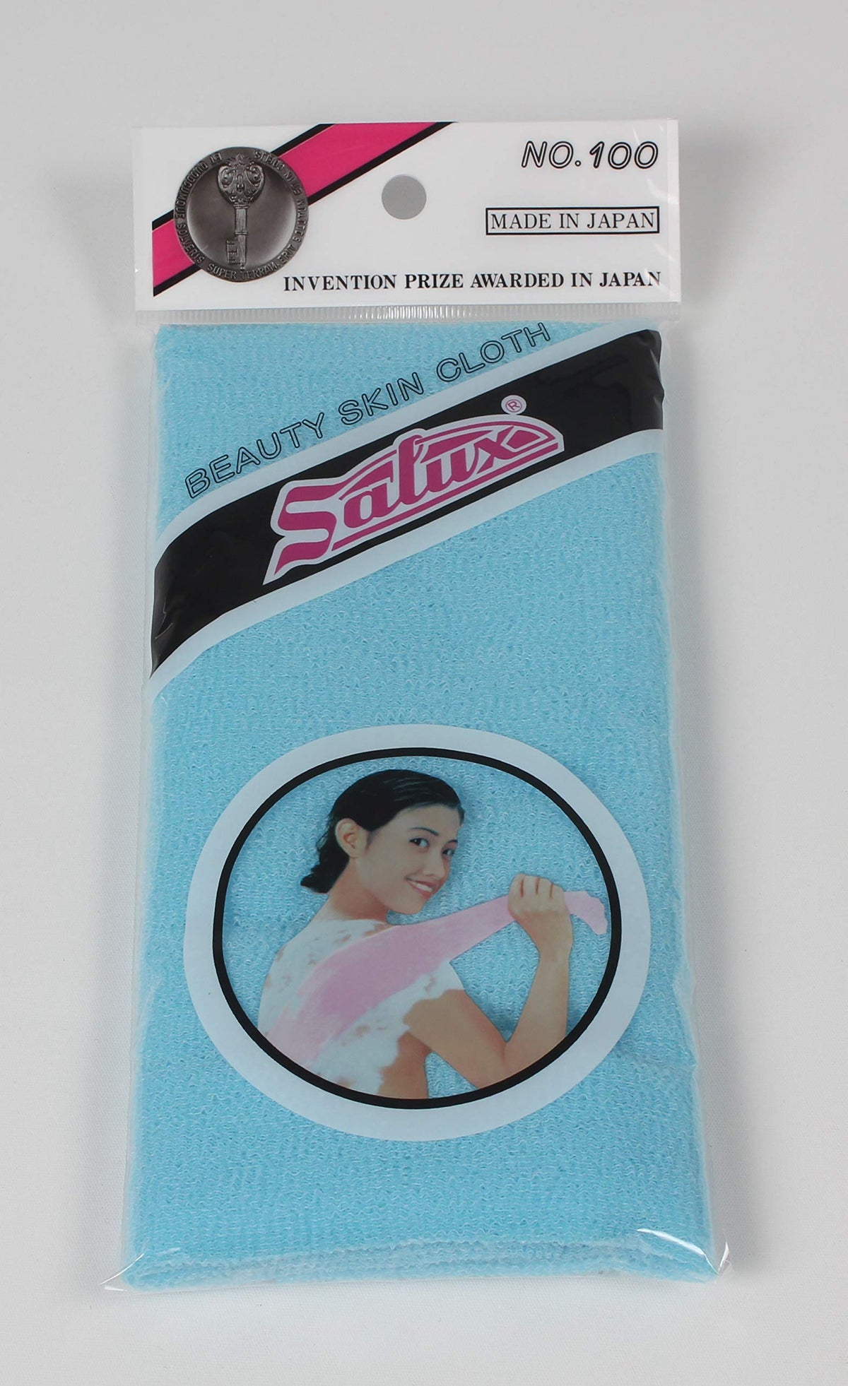 Salux Blue Nylon Beauty Towel Scrub - Japanese Bath Body Shower Cloth For Exfoliating Skin