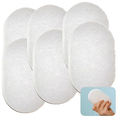 Hartfelt Bath Sponges - Oval Exfoliating Body Wash Scrubber, 6-Pack, Chemical-Free, Made In Usa