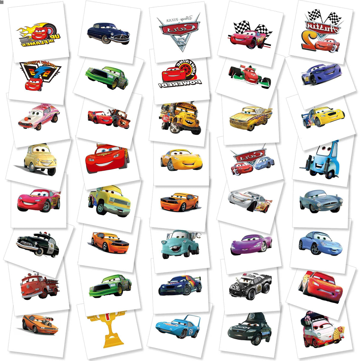 Tawekel 40 Pcs Racing Cars Waterproof Tattoo Stickers For Party Favors & Decorations