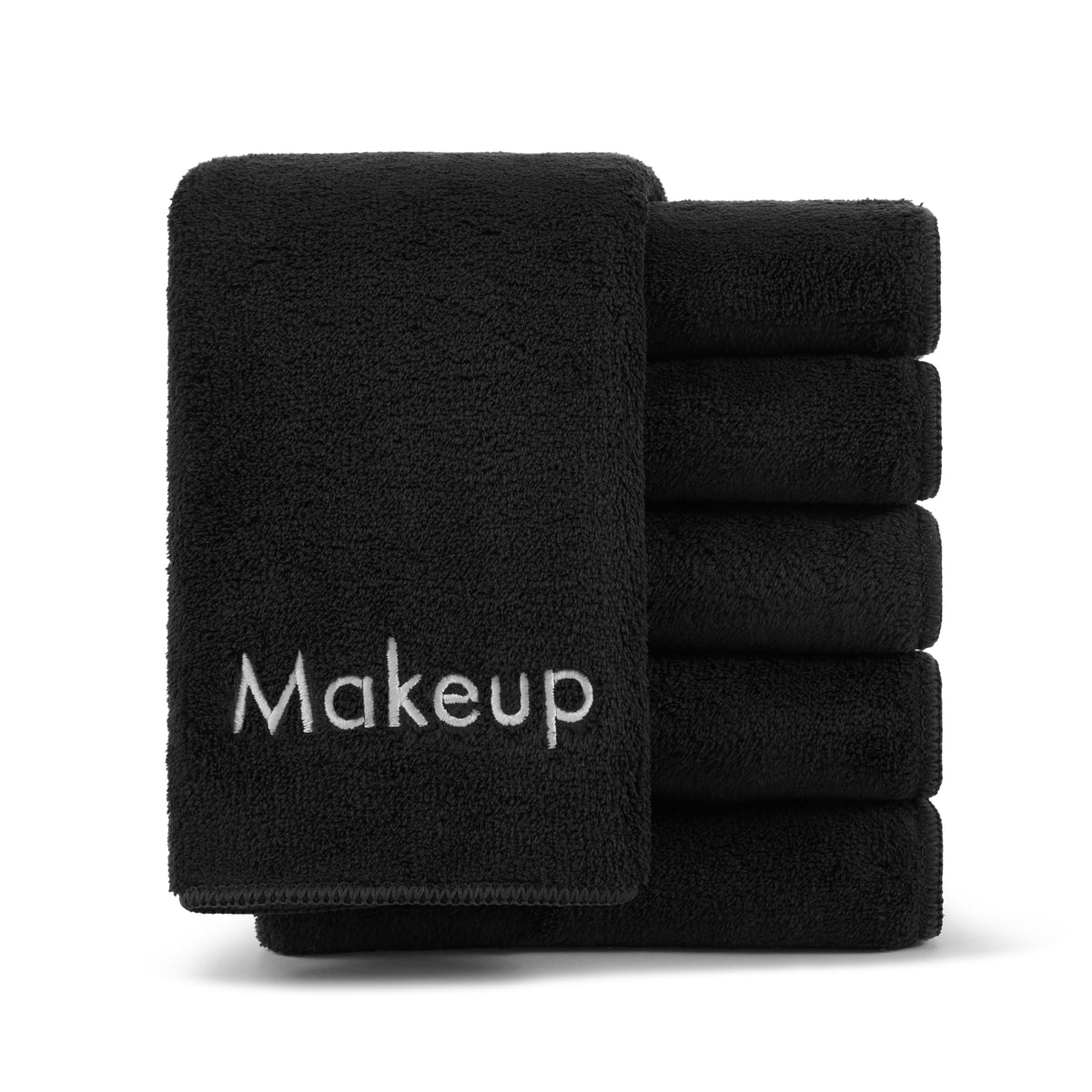 Arkwright Makeup Towels - 6 Pack Ultra Soft Microfiber Washcloths For Makeup Removal, Black