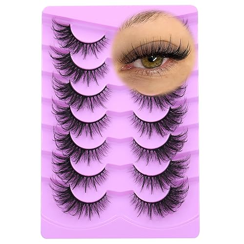 ALICE 20mm False Eyelashes - Fairy Cat Eye Mink Fluffy Dramatic 7 Pairs Pack in Black