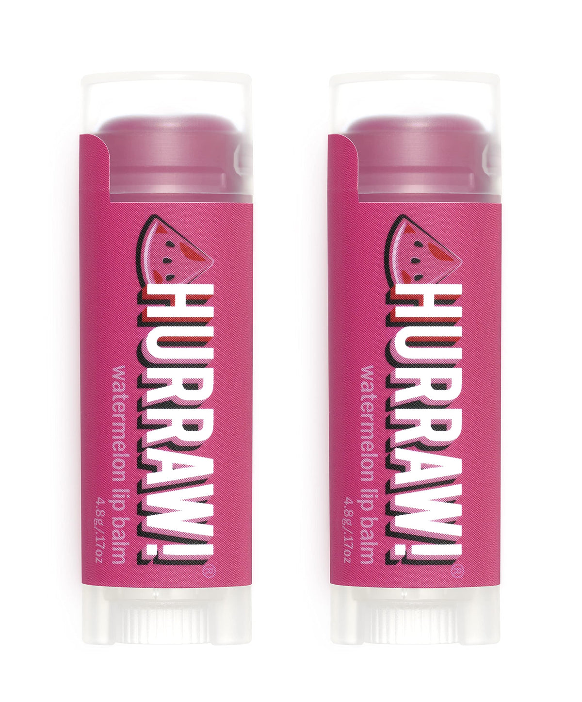 Hurraw! Watermelon Lip Balm 2 Pack - Organic, Vegan, Non-Gmo, Gluten Free, 100% Natural