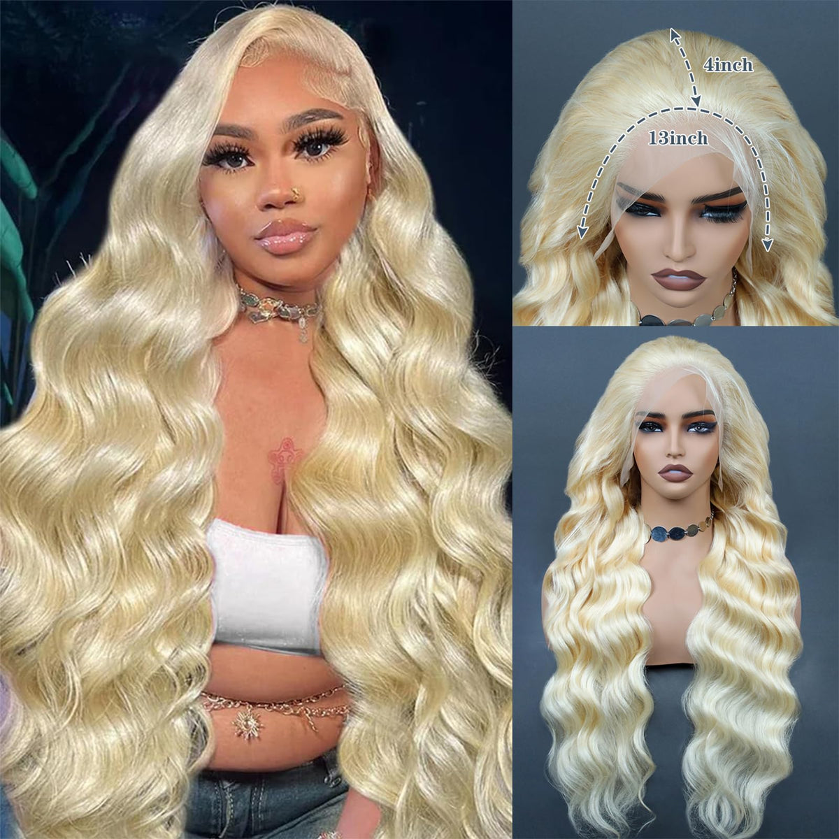 ROYAL IMPRESSION 613 18&quot; HD Full Lace Front Wig - 200% Density Body Wave Human Hair