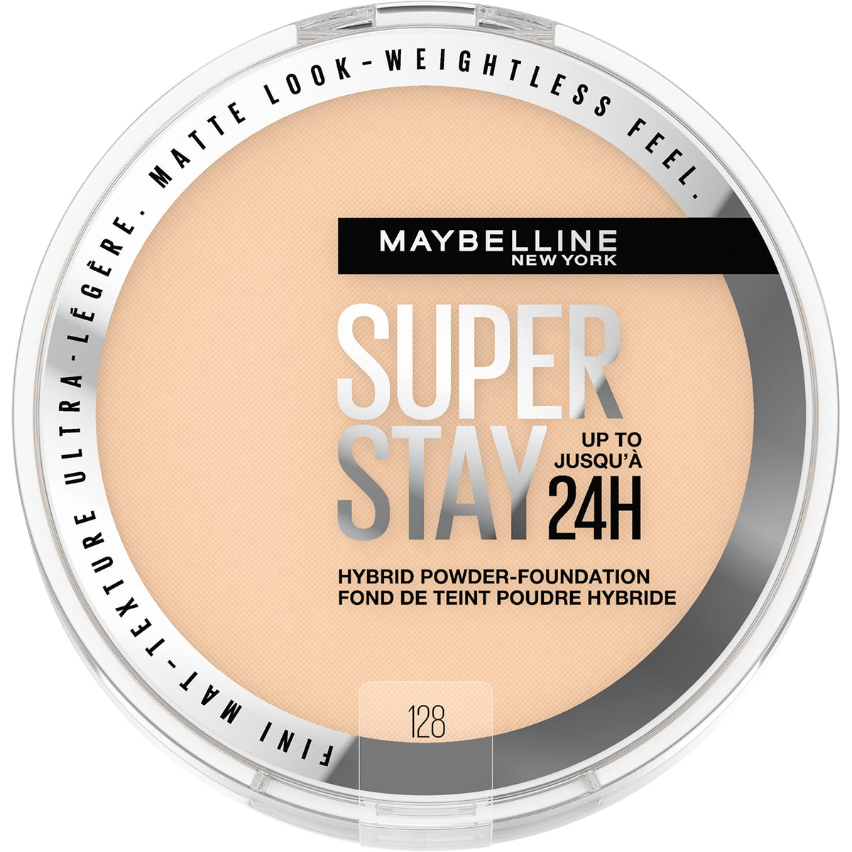 Maybelline Super Stay 24Hr Powder Foundation, Medium-To-Full Coverage, Matte Finish, 128