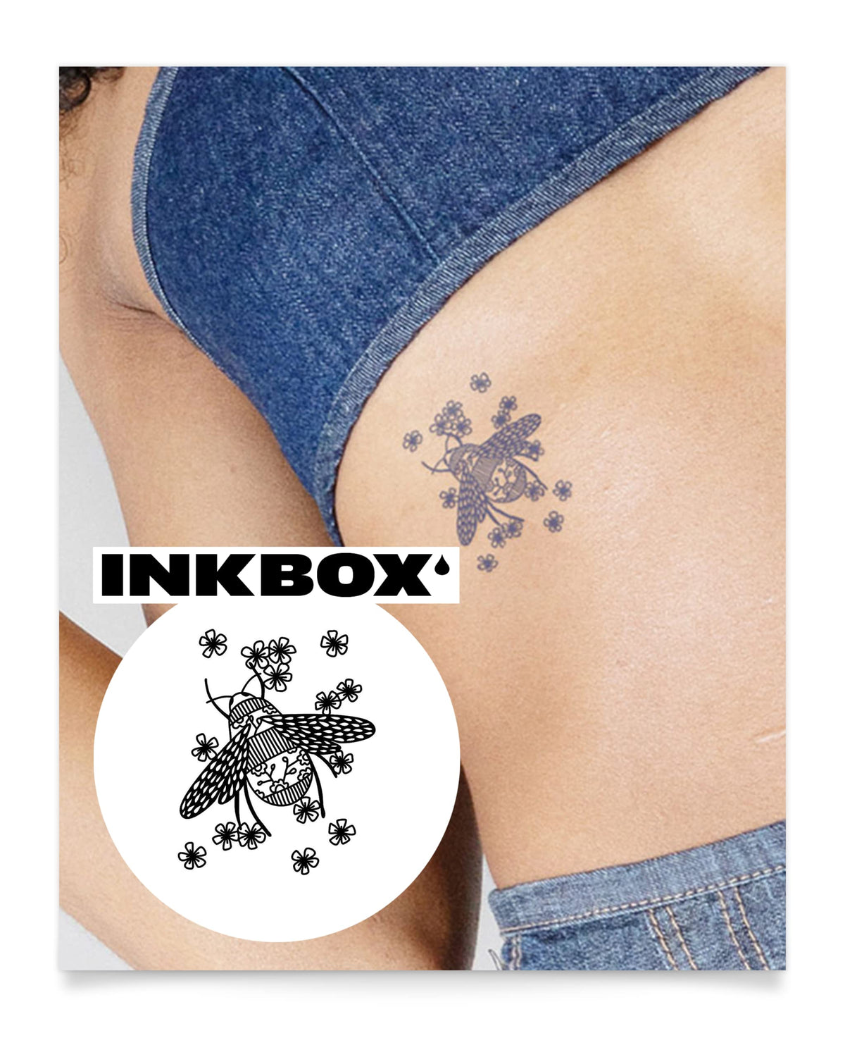 Inkbox Beekeep Temporary Tattoo - Semi-Permanent, Water-Resistant, 3X3 In, Lasts 1-