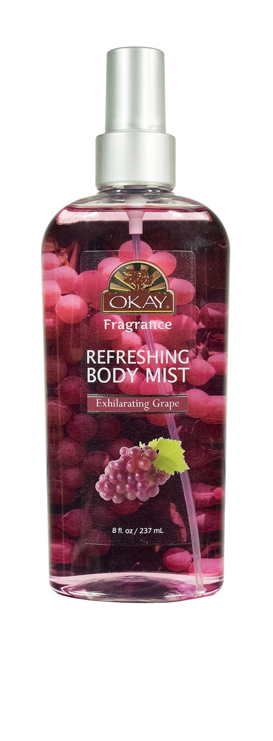 Okay Exhilarating Grape Body Mist - Refreshing Perfume Spray For Women, 8 Fl Oz