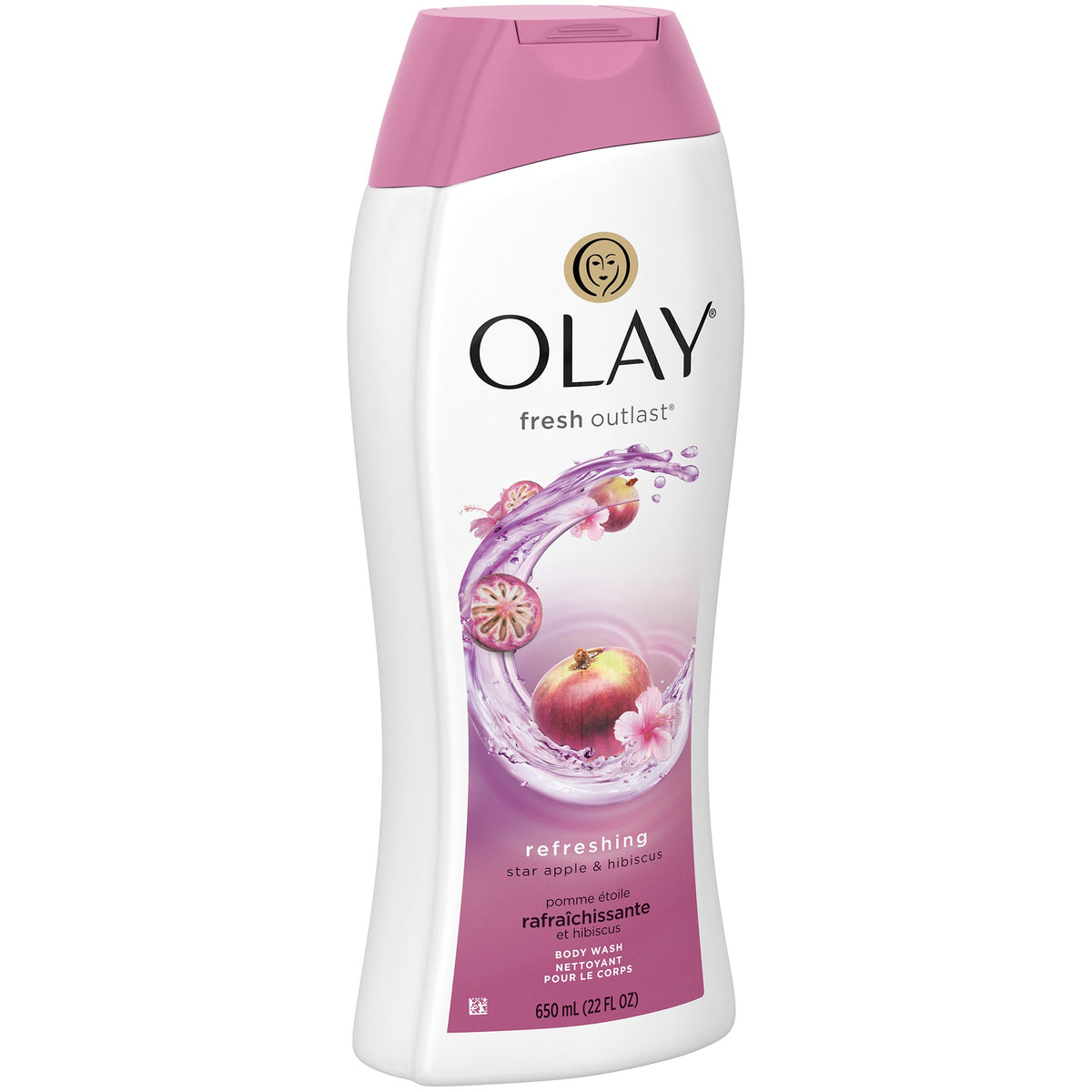 Olay Fresh Outlast Body Wash, Star Apple & Hibiscus, 22 Fl Oz - Hydrating & Refreshing Cleanse