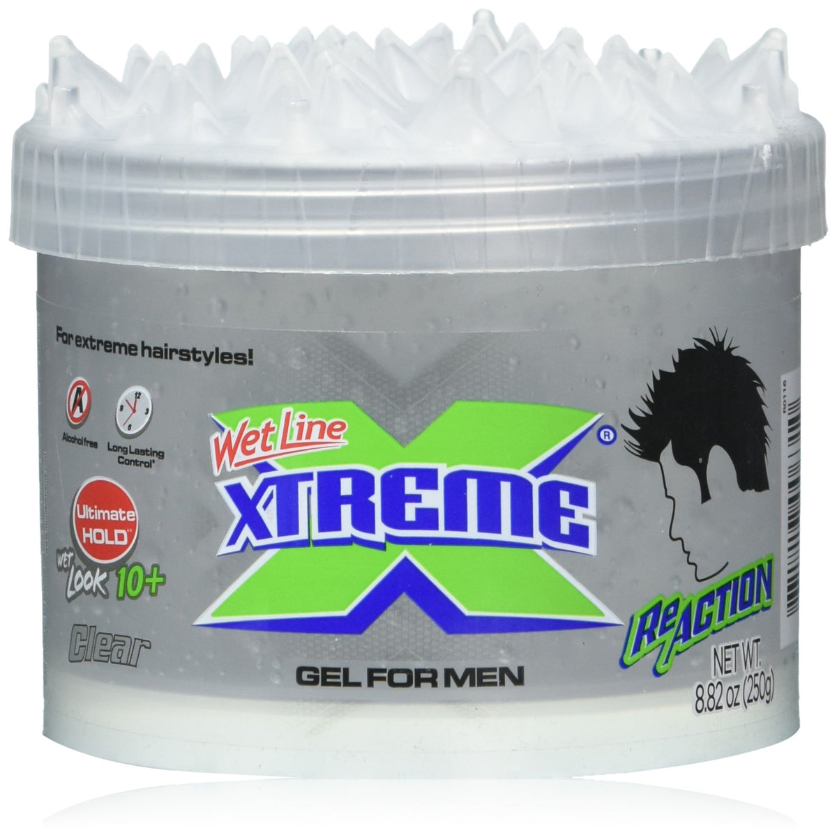 Wetline Xtreme Reaction Clear Styling Hair Gel, Ultimate Hold, 8.82 Oz - Gray