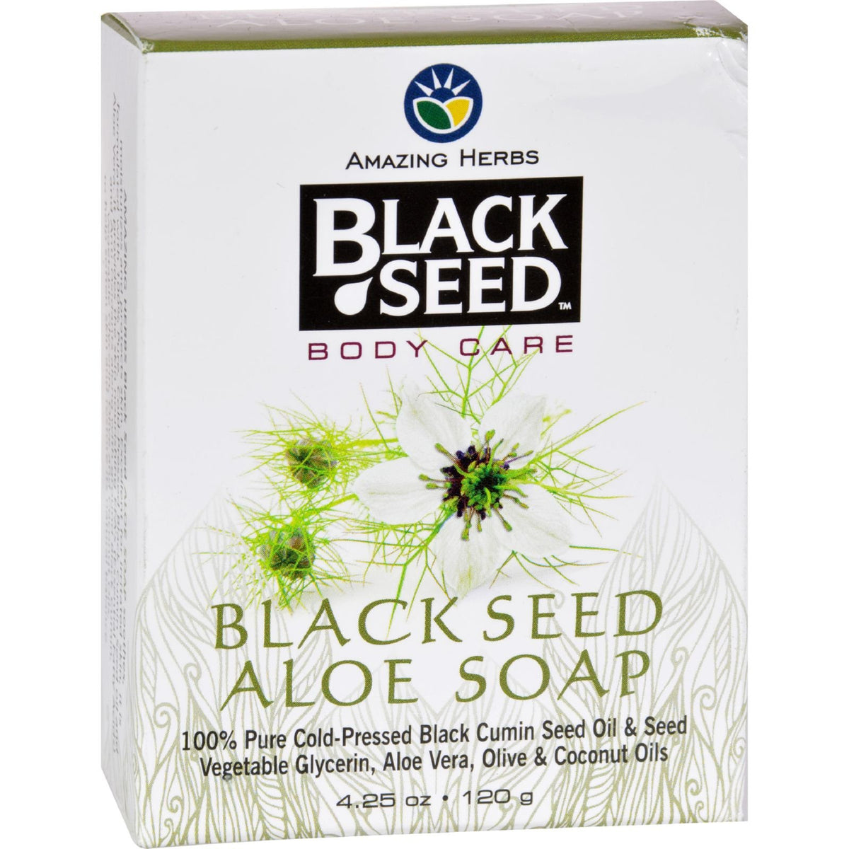 Amazing Herbs Black Seed Bar Soap With Aloe, 4.25 Ounce - Natural Cleansing & Moisturizing