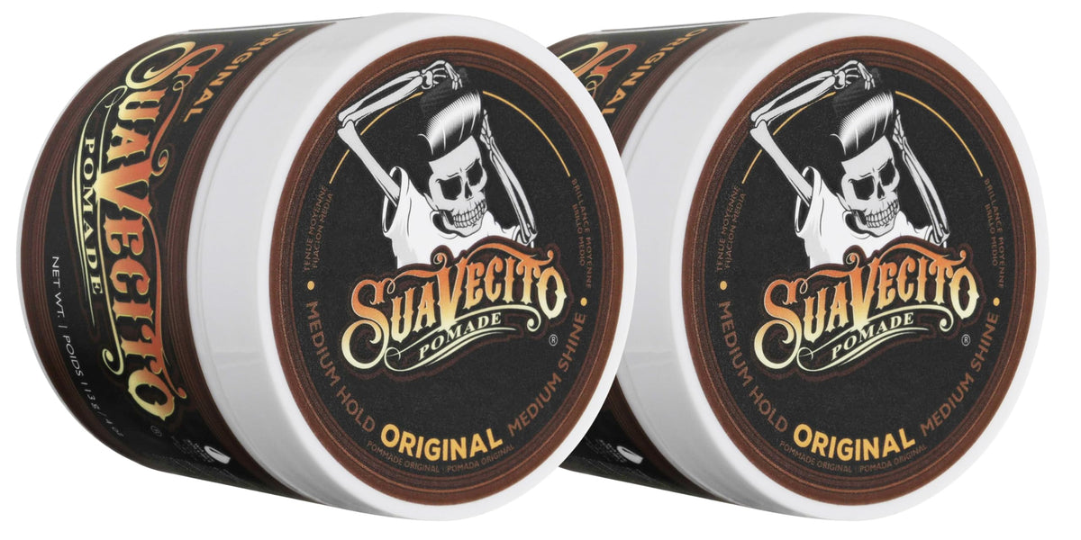 Suavecito Pomade Original - All Day Hold, Water-Based, Medium Shine, 8 Oz, Pack Of 2