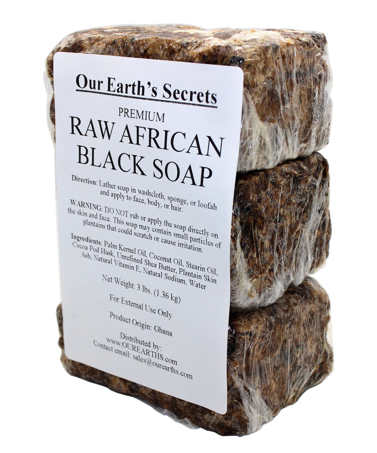 Our Earth'S Secrets African Black Soap - Premium Natural Raw, 3 Lb (48 Oz)