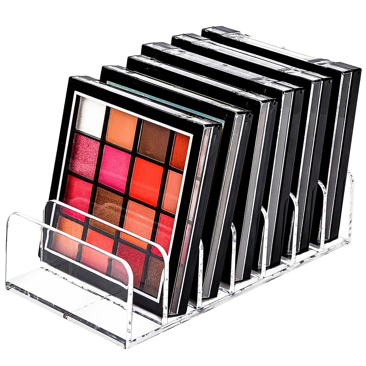 Jesslab Acrylic Eyeshadow Palette Organizer - 7-Section Transparent Makeup Storage, Small