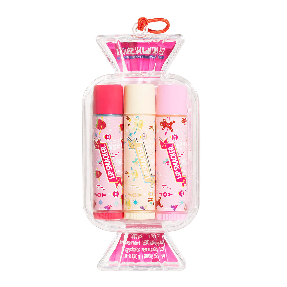 Lip Smacker Holiday Lip Balm Trio - Eggnog, Raspberry & Gingerbread, 3 Count, Moisturizing