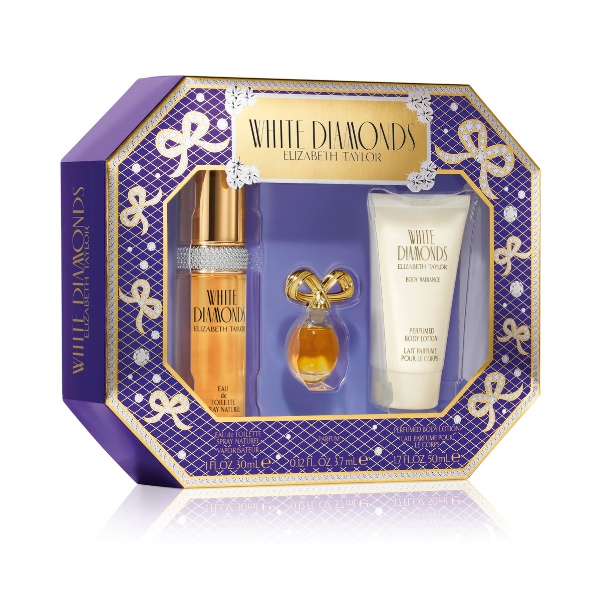 Elizabeth Taylor White Diamonds Perfume Set - Eau De Toilette & Body Lotion, 3 Piece, 1 Fl Oz