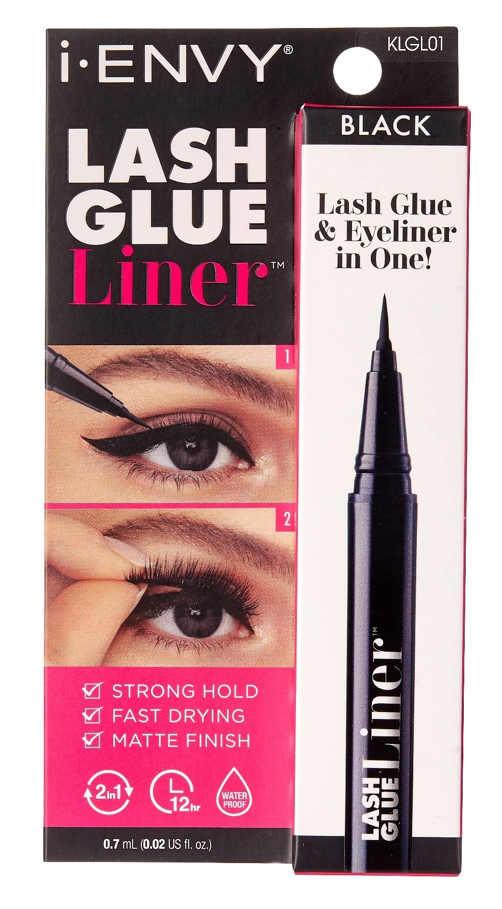 Kiss Kiss I Envy Lash Glue Liner Black 0.02 Oz - Pack Of 2, Waterproof, Long-Lasting