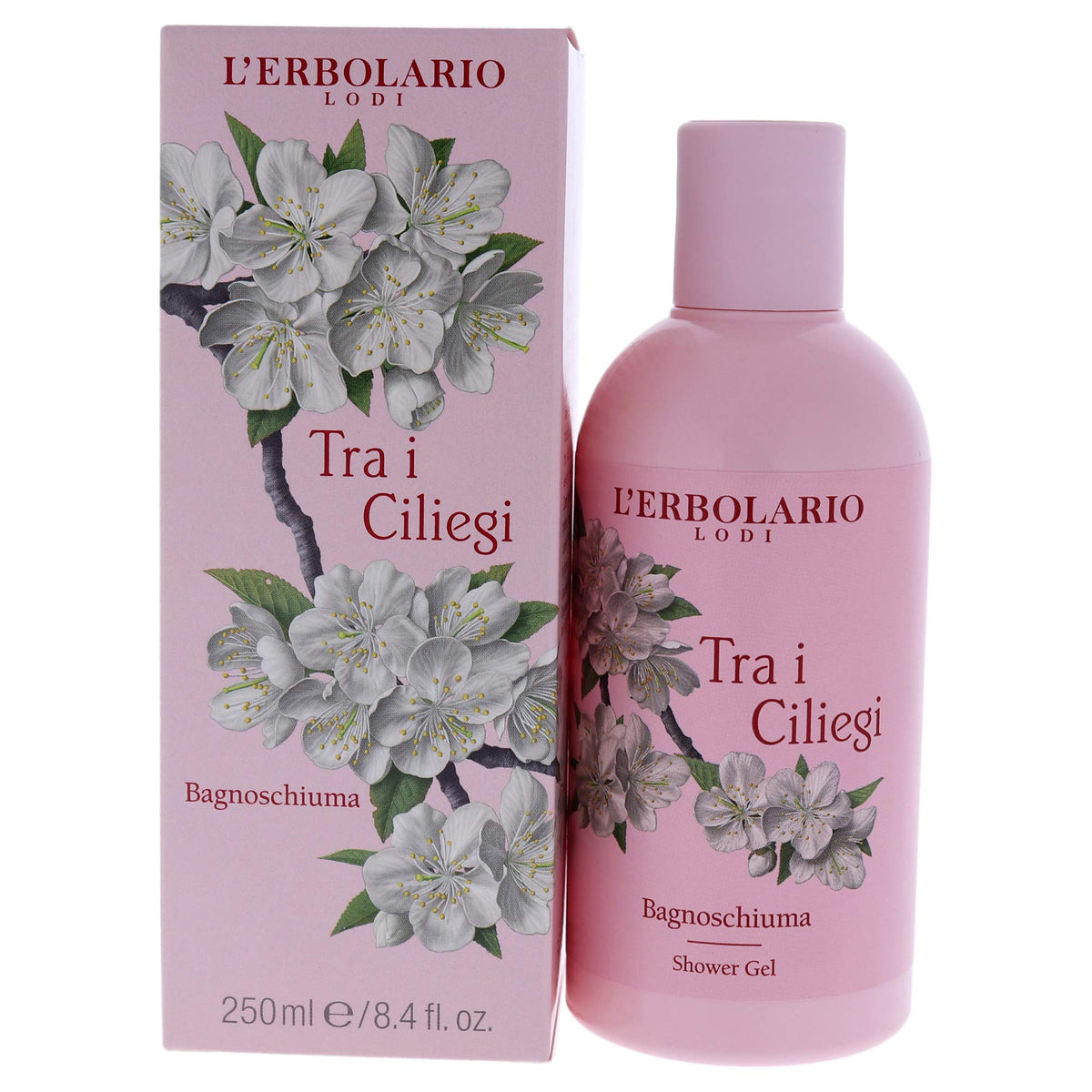 LErbolario Tra I Ciliegi Shower Gel  Nourishes  Moisturizes And Protects The Skin  Refreshing Bath And Shower Foam Provides G