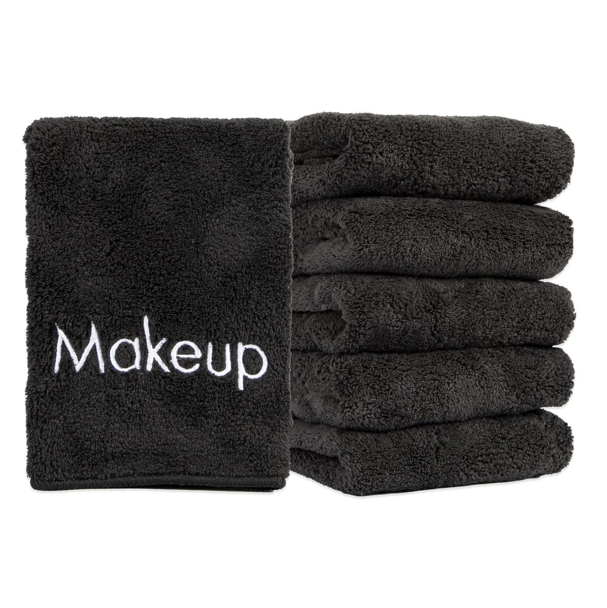 Arkwright Microfiber Makeup Remover Wash Cloths - Bulk Black Towels, 13X13 In, Case Of 108