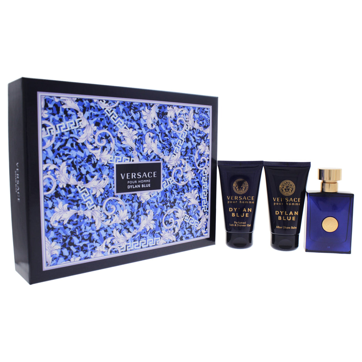 Versace Dylan Blue Eau De Toilette Spray Gift Set For Men, 1.7 Ounce - 3 Piece Set