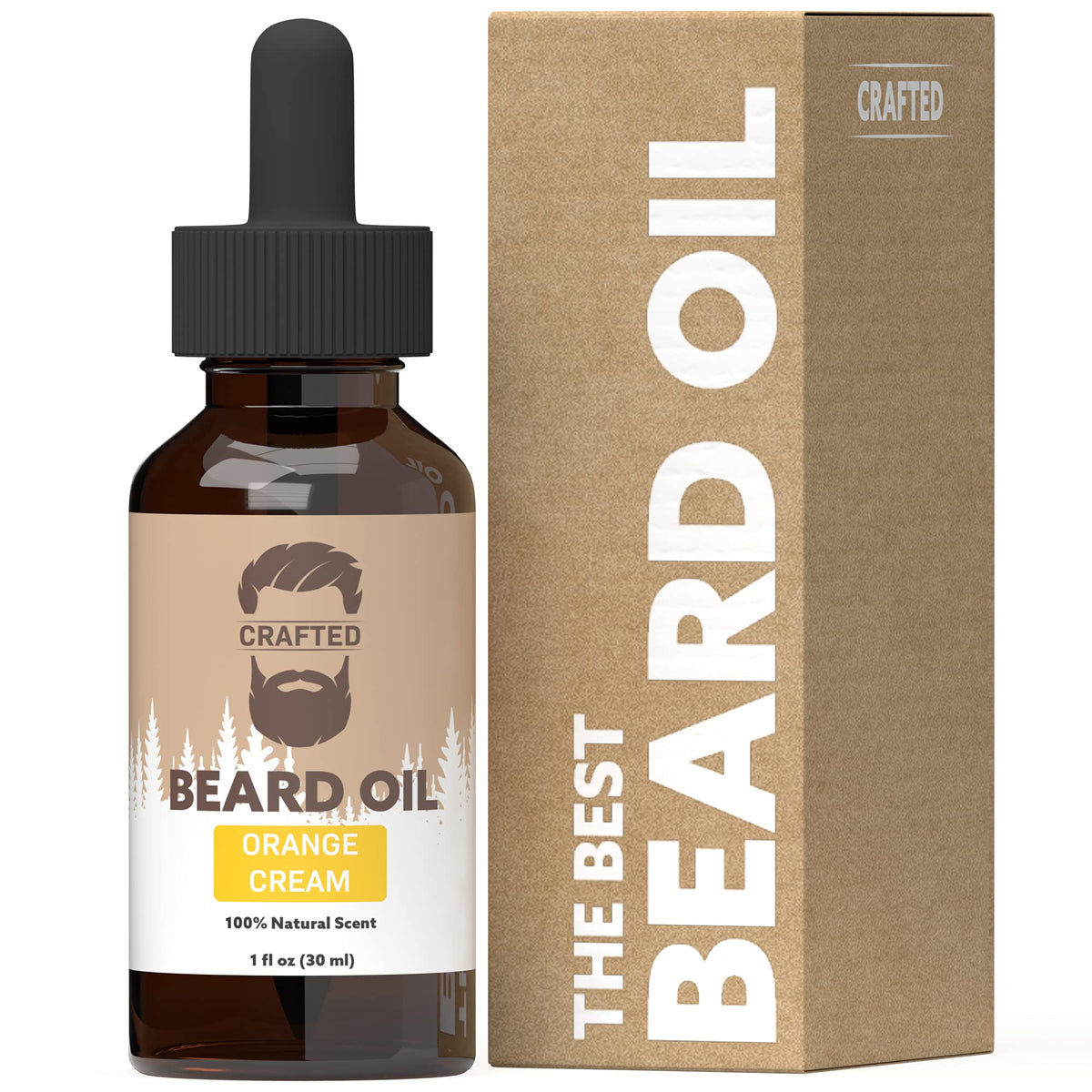 Crafted Beards Orange Cream Beard Oil - All Natural, No Residue Mustache Oil - 1Oz