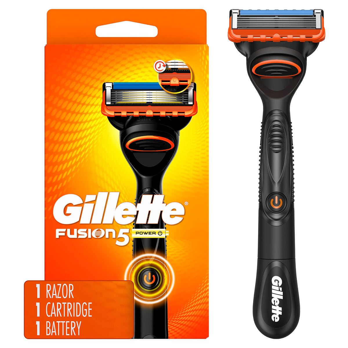 Gillette Fusion5 Power Razor For Men - Handle & Blade Refill, Stainless Steel, 1 Count