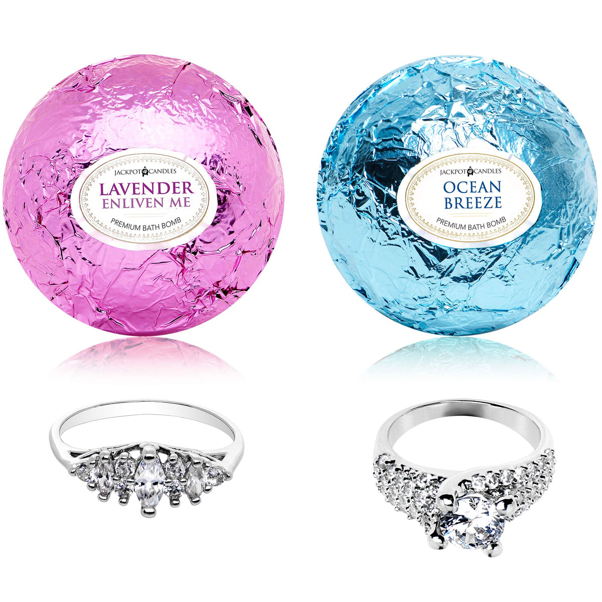 Jackpot Candles Ocean Breeze Lavender Bath Bombs Gift Set Of 2 - 5 Ounce Each, Made In Usa