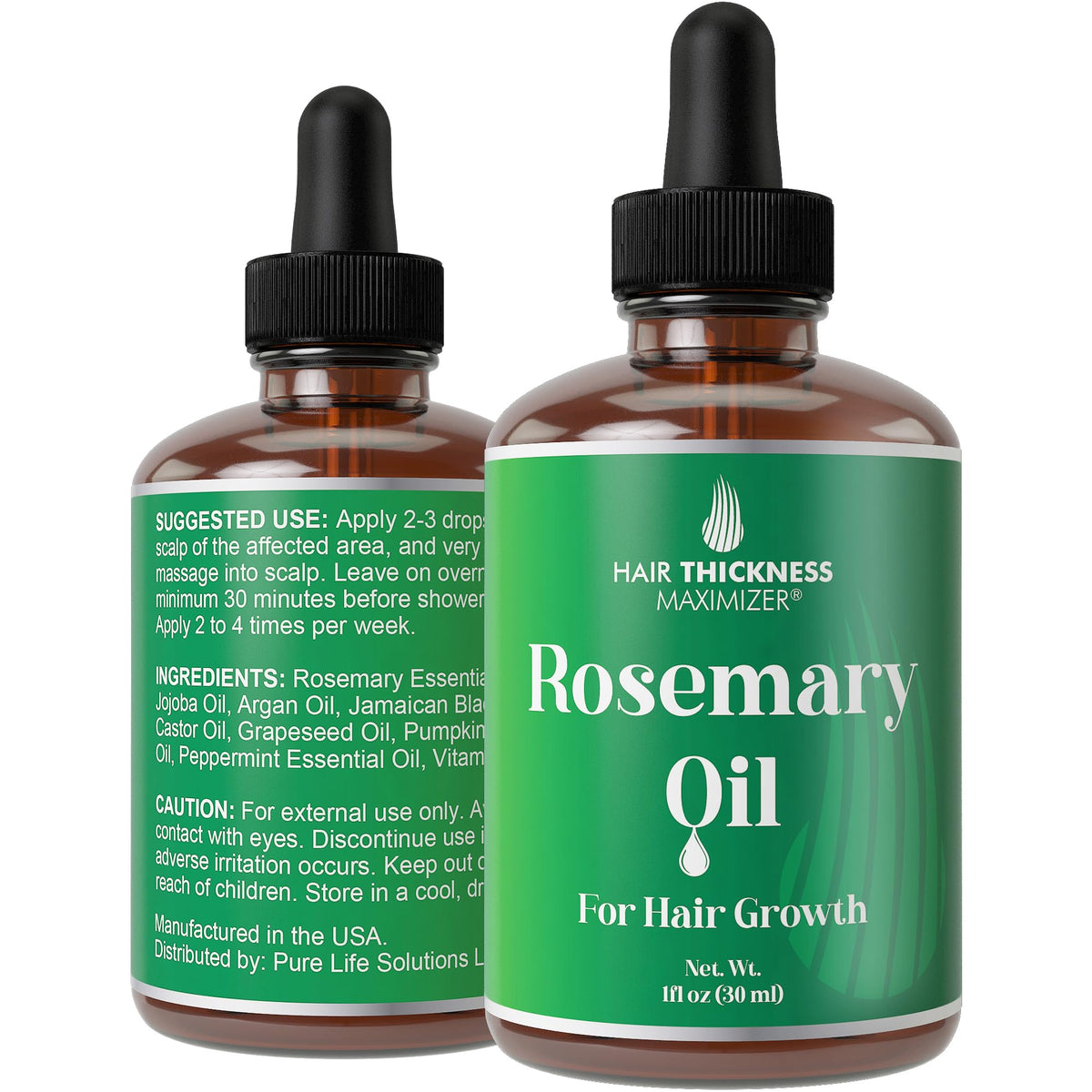 Hair Thickness Maximizer Rosemary Oil For Hair Growth, 1Oz - Jojoba & Jamaican Black Castor