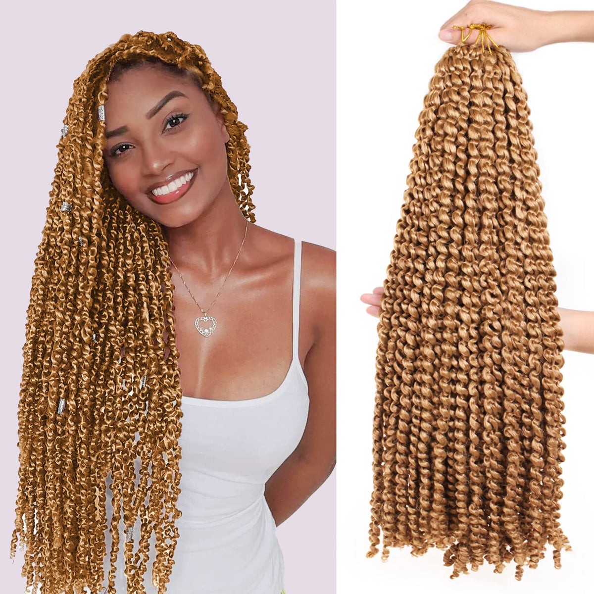 Zrq 30&quot; Synthetic Passion Twist Crochet Hair - 7 Packs Bohemian Spring Twist, Color #27