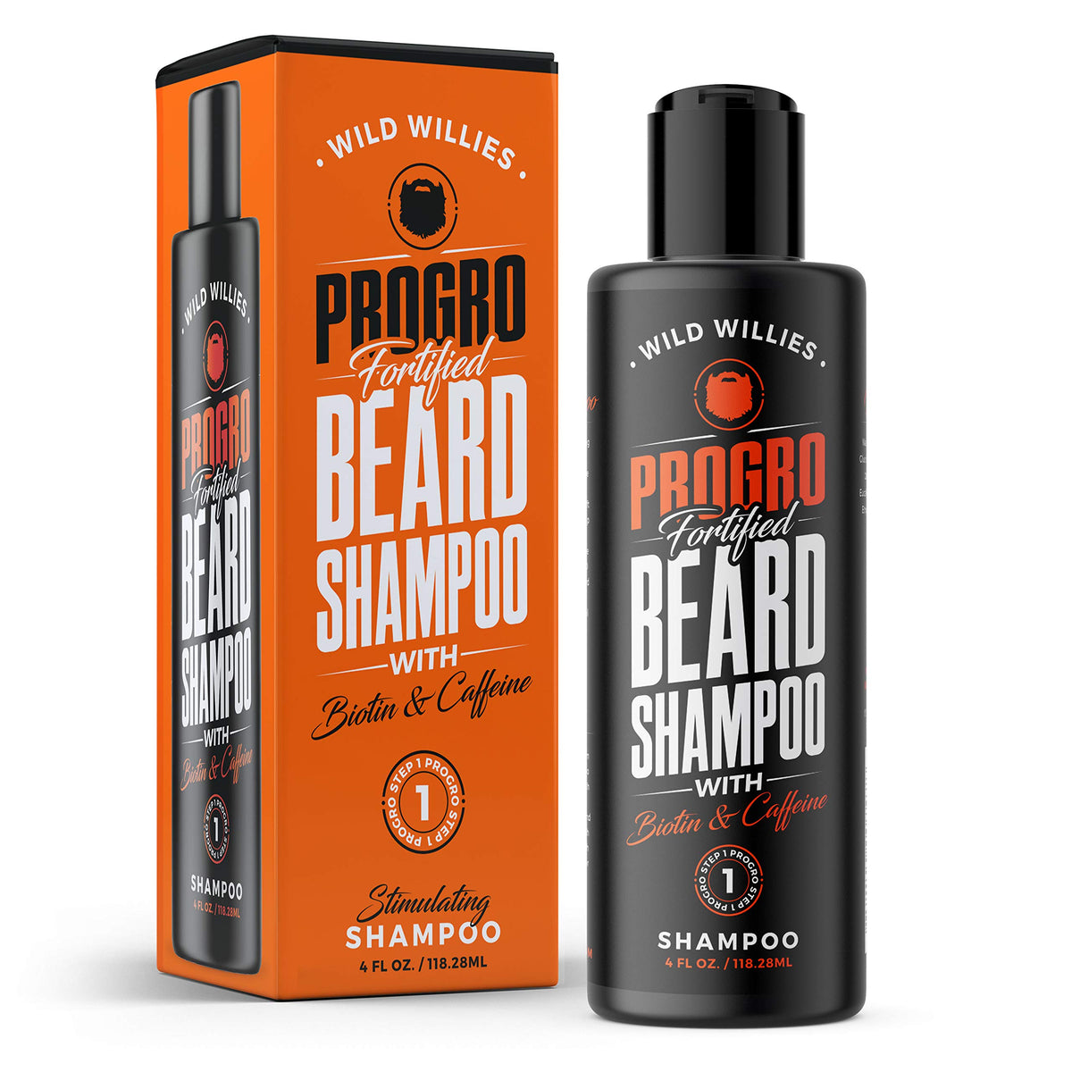 Wild Willies Beard Growth Shampoo With Biotin & Caffeine, 4Oz - Hydration & Softener For Men