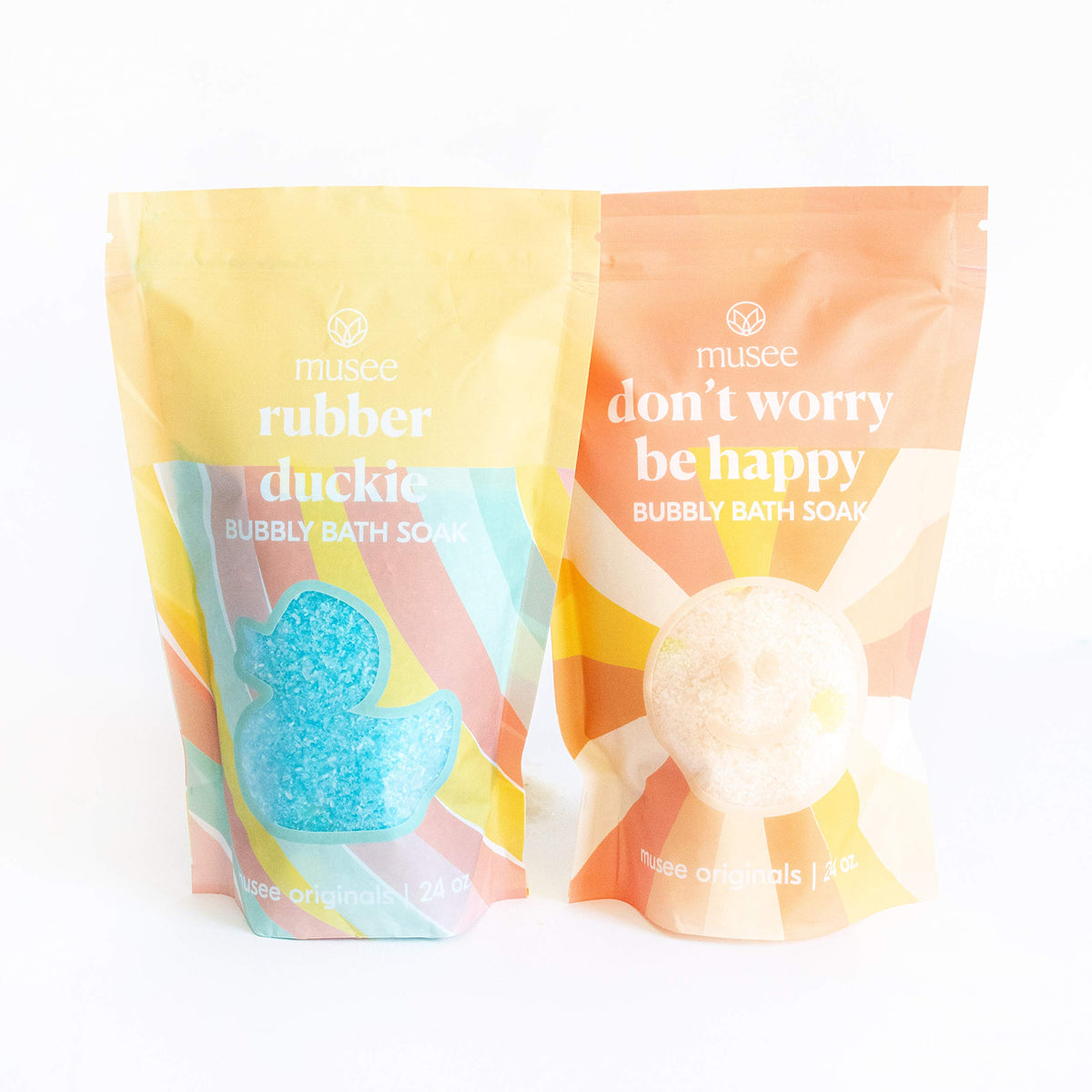 Musee Luxury Bath Soak, 2-Pack Rubber Duckie & Don’T Worry Be Happy, Scented Essential Oils