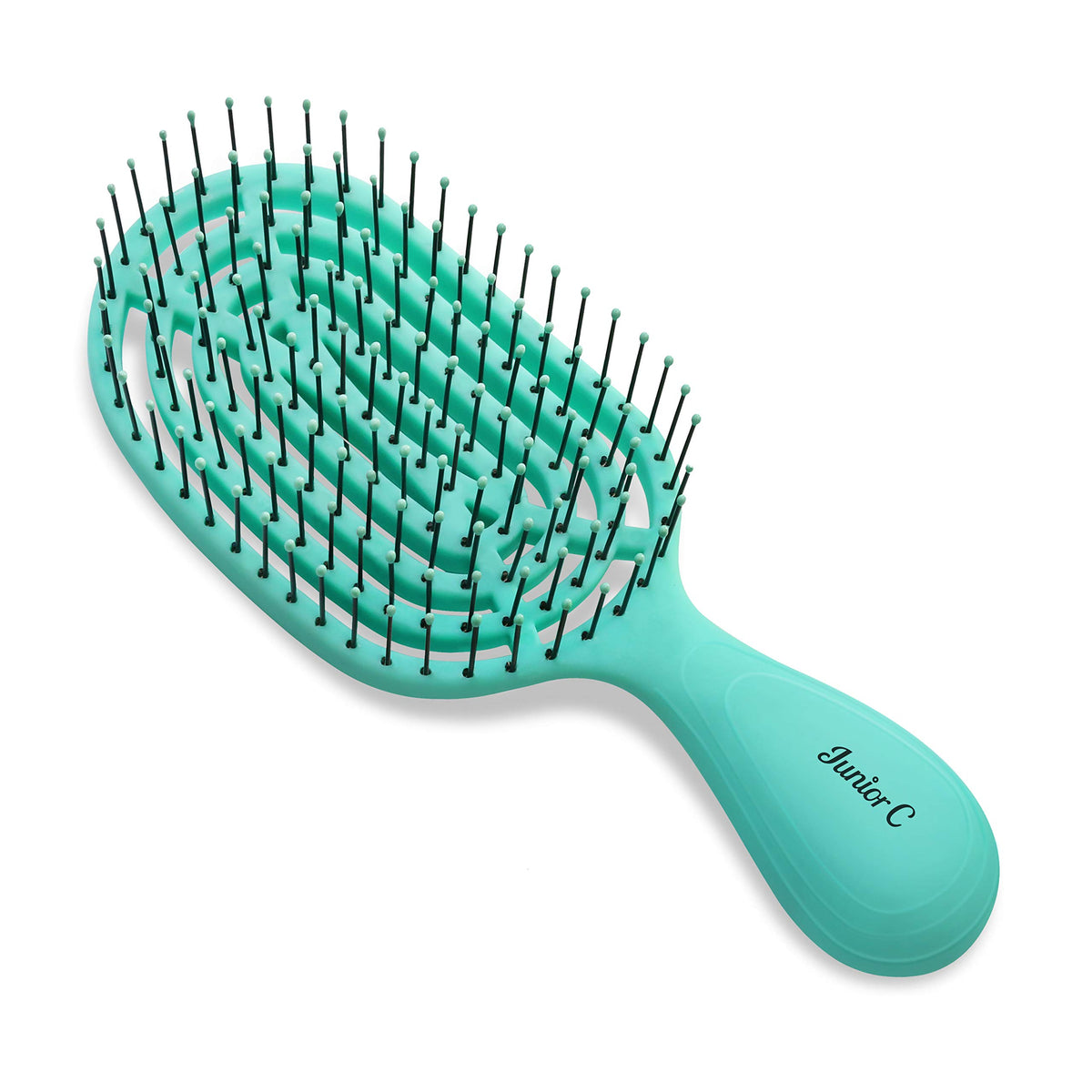 Nuway 4Hair Junior C Compact Curved Hairbrush - Vented, Heat Resistant, Aqua - 1 Pc